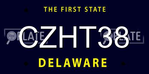 CZHT38 Delaware License Plate