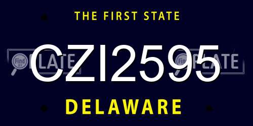CZI2595 Delaware License Plate