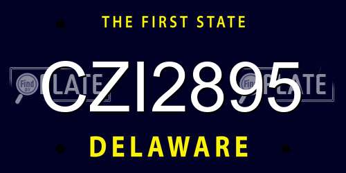 CZI2895 Delaware License Plate