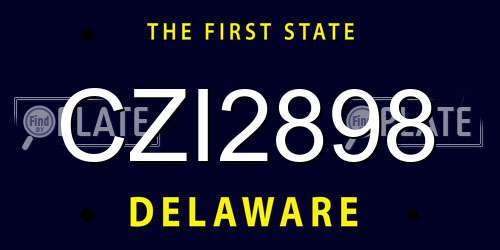 CZI2898 Delaware License Plate