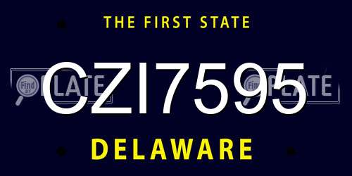 CZI7595 Delaware License Plate