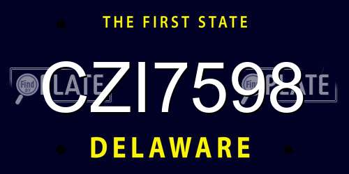 CZI7598 Delaware License Plate