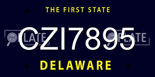 CZI7895 Delaware License Plate