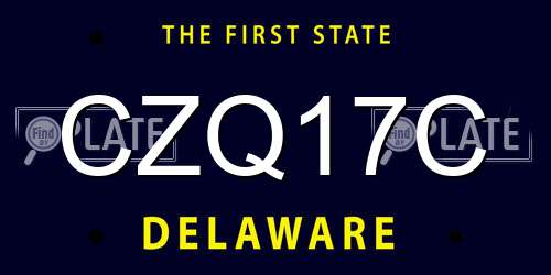 CZQ17C Delaware License Plate