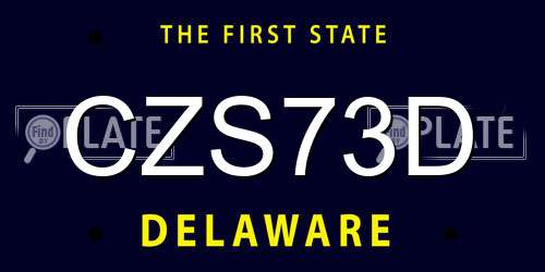 CZS73D Delaware License Plate