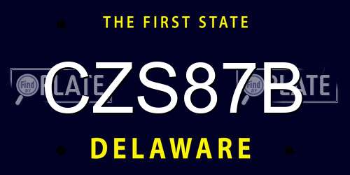 CZS87B Delaware License Plate