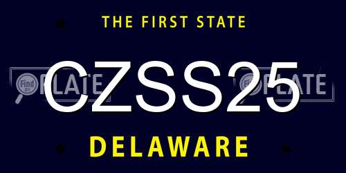 CZSS25 Delaware License Plate