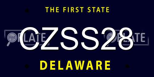 CZSS28 Delaware License Plate