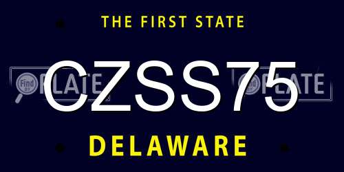 CZSS75 Delaware License Plate