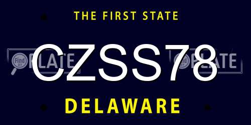 CZSS78 Delaware License Plate