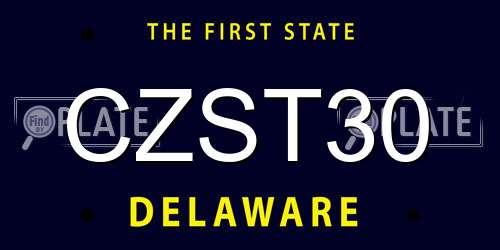 CZST30 Delaware License Plate