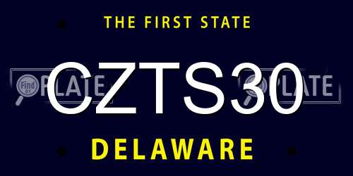 CZTS30 Delaware License Plate