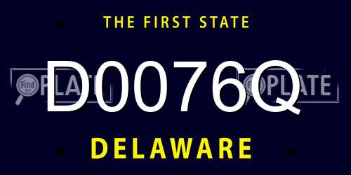 D0076Q Delaware License Plate