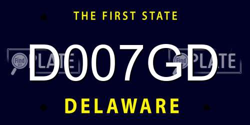 D007GD Delaware License Plate