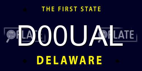 D00UAL Delaware License Plate