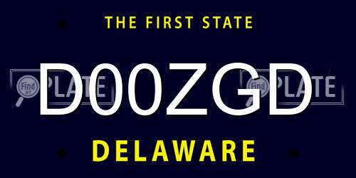 D00ZGD Delaware License Plate