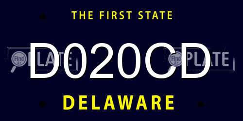 D020CD Delaware License Plate