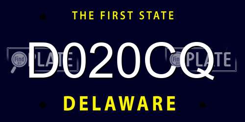 D020CQ Delaware License Plate