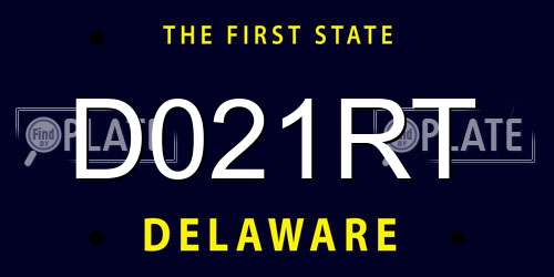 D021RT Delaware License Plate