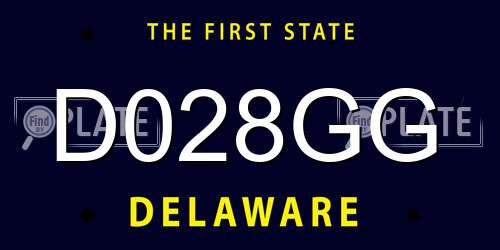 D028GG Delaware License Plate