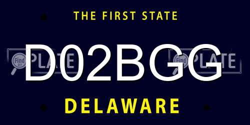 D02BGG Delaware License Plate