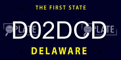 D02DCD Delaware License Plate