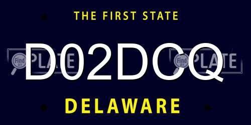 D02DCQ Delaware License Plate
