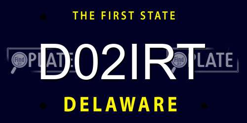 D02IRT Delaware License Plate