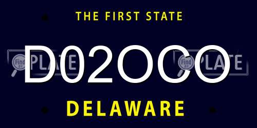 D02OCO Delaware License Plate