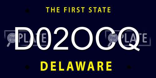 D02OCQ Delaware License Plate