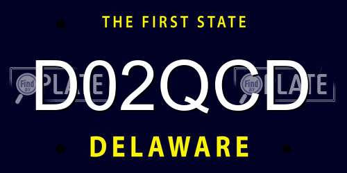 D02QCD Delaware License Plate