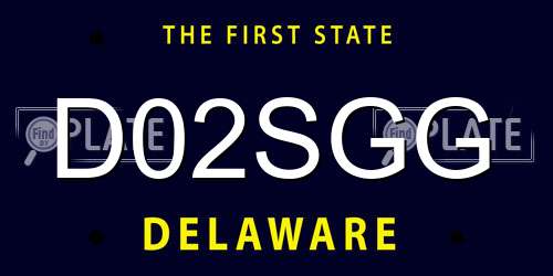 D02SGG Delaware License Plate