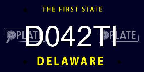 D042TI Delaware License Plate