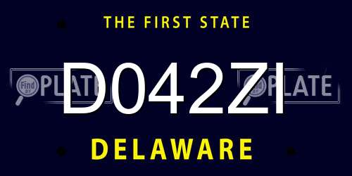 D042ZI Delaware License Plate