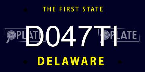 D047TI Delaware License Plate