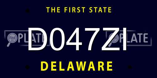 D047ZI Delaware License Plate