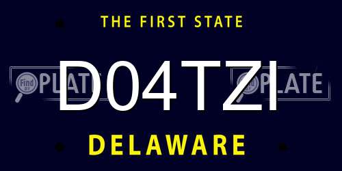 D04TZI Delaware License Plate