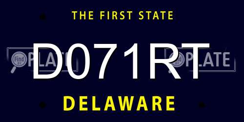 D071RT Delaware License Plate