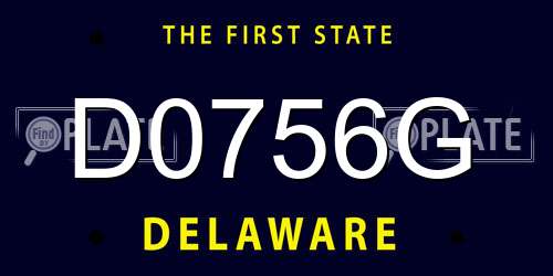D0756G Delaware License Plate