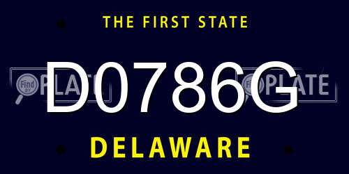 D0786G Delaware License Plate