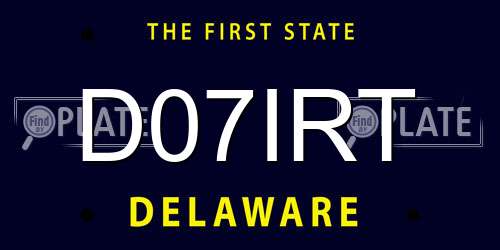 D07IRT Delaware License Plate