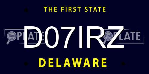 D07IRZ Delaware License Plate