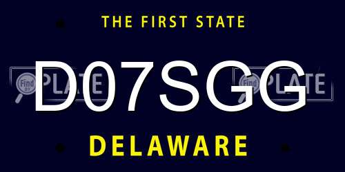 D07SGG Delaware License Plate
