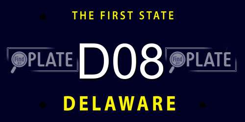 D08 Delaware License Plate