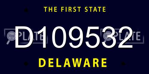 D109532 Delaware License Plate