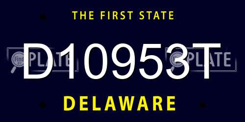 D10953T Delaware License Plate