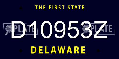 D10953Z Delaware License Plate