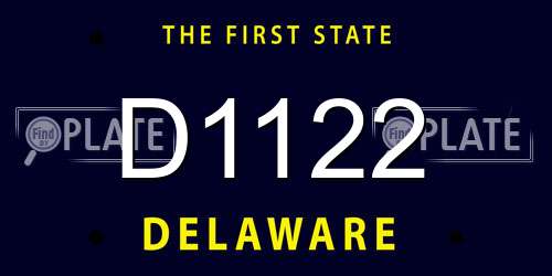 D1122 Delaware License Plate