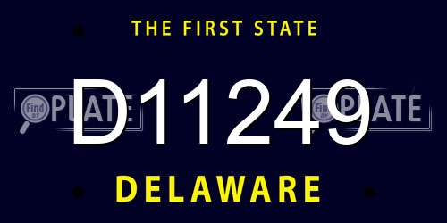 D11249 Delaware License Plate