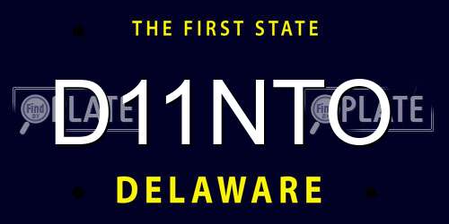 D11NTO Delaware License Plate